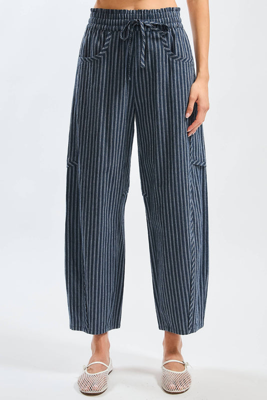 Camellia - CB10394J Pinstripe Drawstring Pants