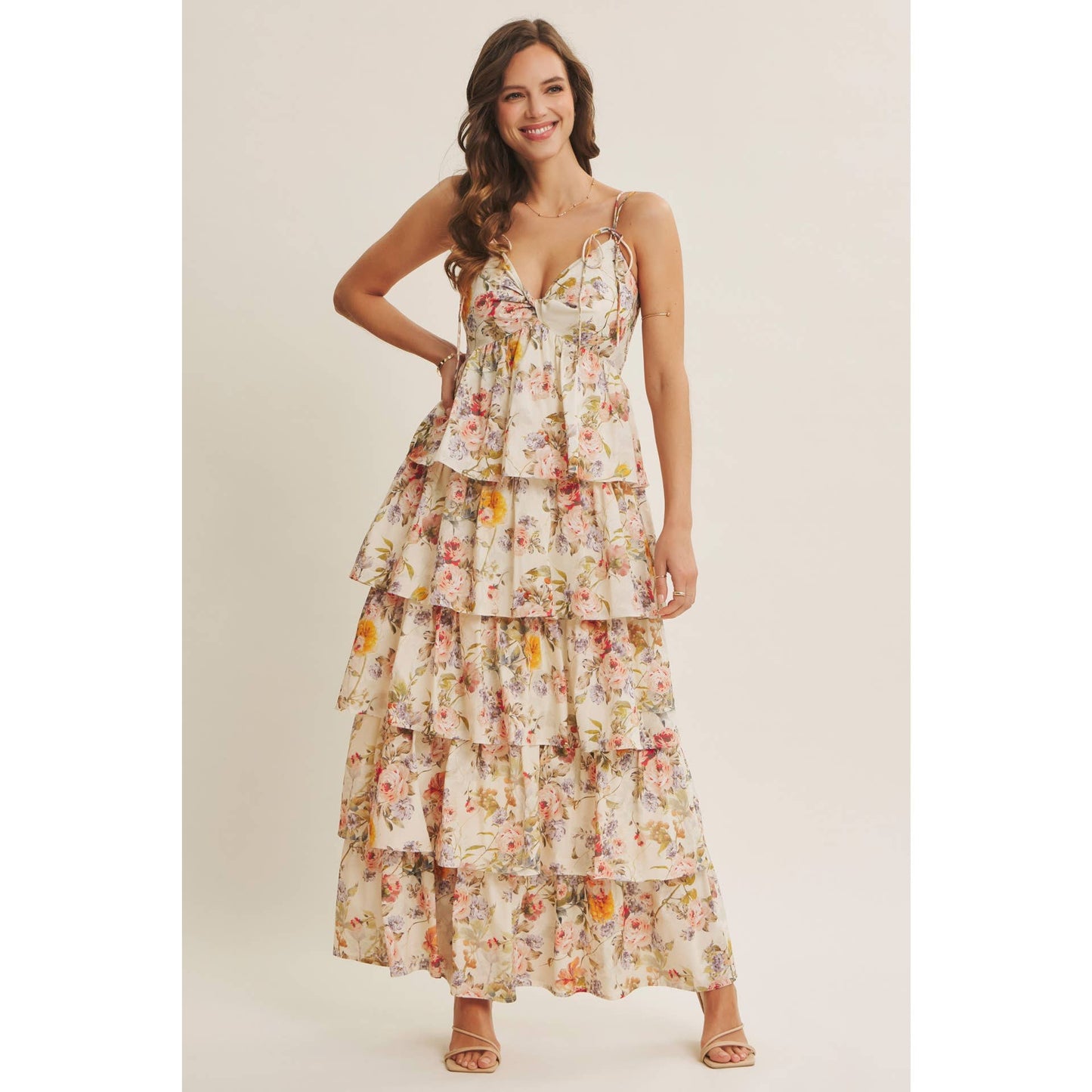 CALL FOR ROMANCE FLORAL MAXI DRESS
