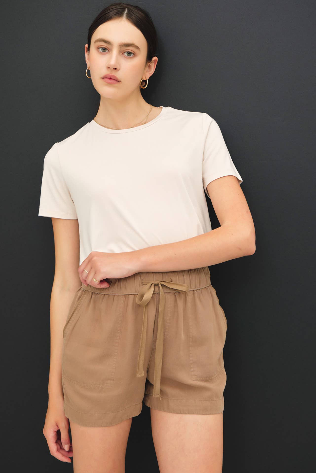 Be Cool - NEW SHADE-HIGH RISE PULL ON TENCEL SHORT
