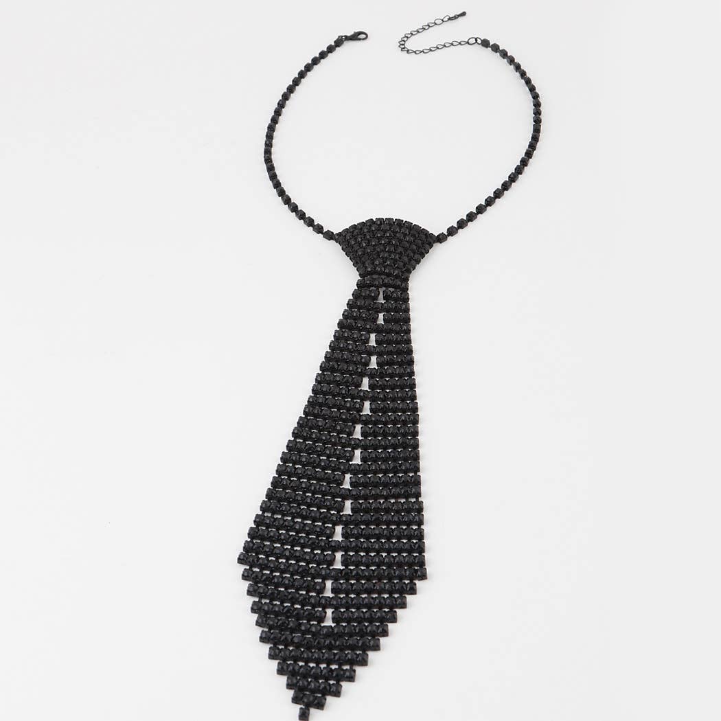3AM BY H&D ACCESSORIES - Bejeweled Necktie Statement Necklace