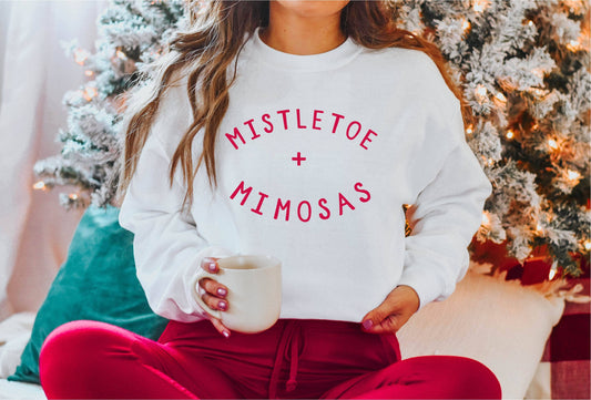 Bash - Mistletoe and Mimosas, Christmas Sweatshirt, Holiday Shirt