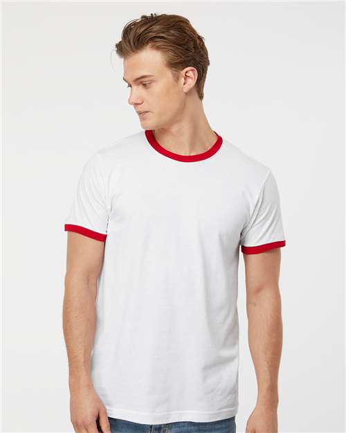 Total Apparel - Tultex Unisex Fine Jersey Ringer Blank T-Shirt | Retro 246