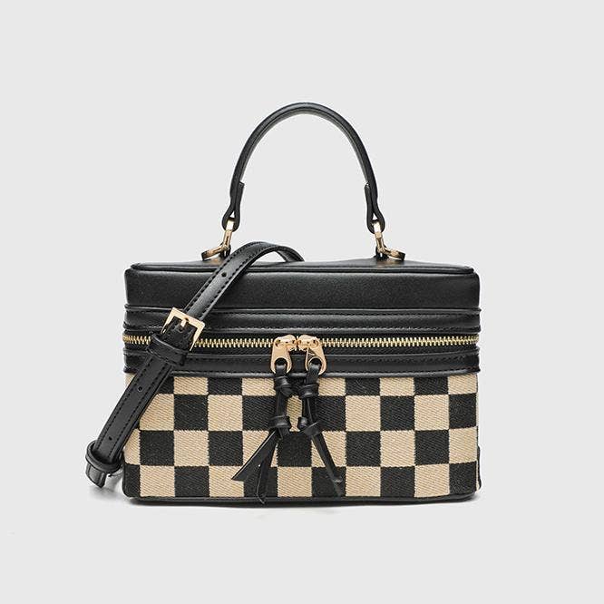 MKS America - Box checkered handbag crossbody bag