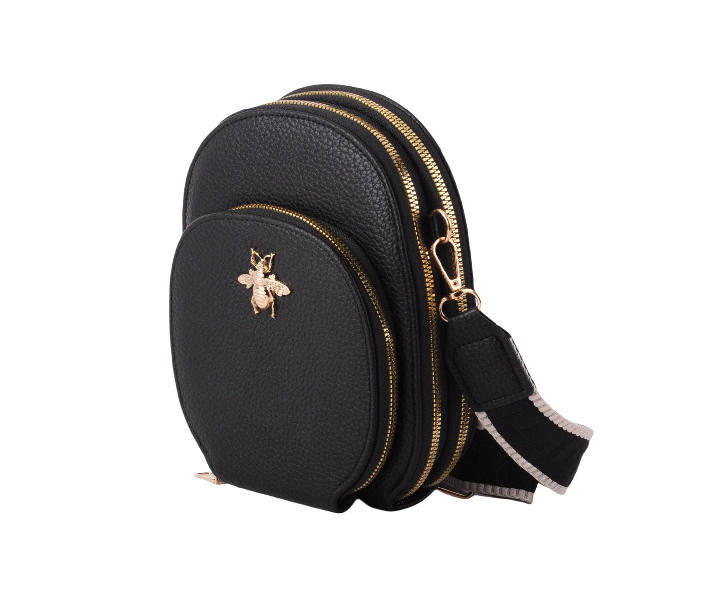 Most Wanted USA - Crossbody Bag with Bee Hardware and Web Strap