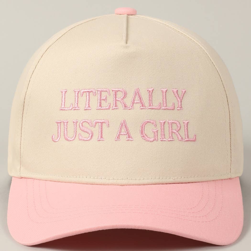 Fashion City - Literally Just A Girl Embroidery Two Tone Trucker Hat