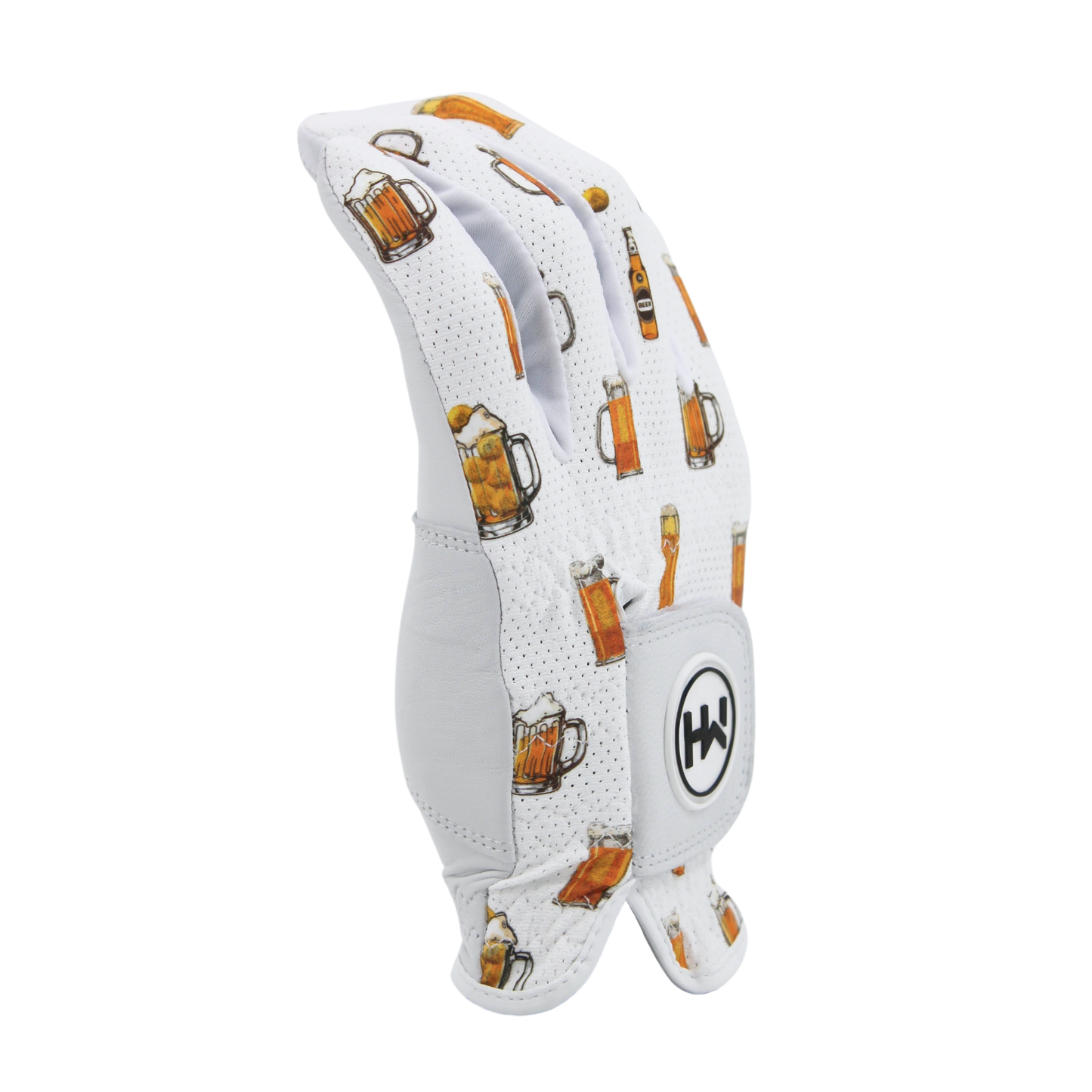 MULLIGAN HOOLIGAN® Men's Golf Glove | Unique Standout Design: Whiskey Cigar / Worn On Left Hand / Men's Large