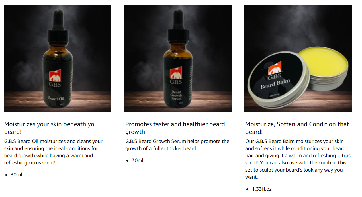 GENTS FINE GROOMING PRODUCTS - GBS Beard Growth Kit