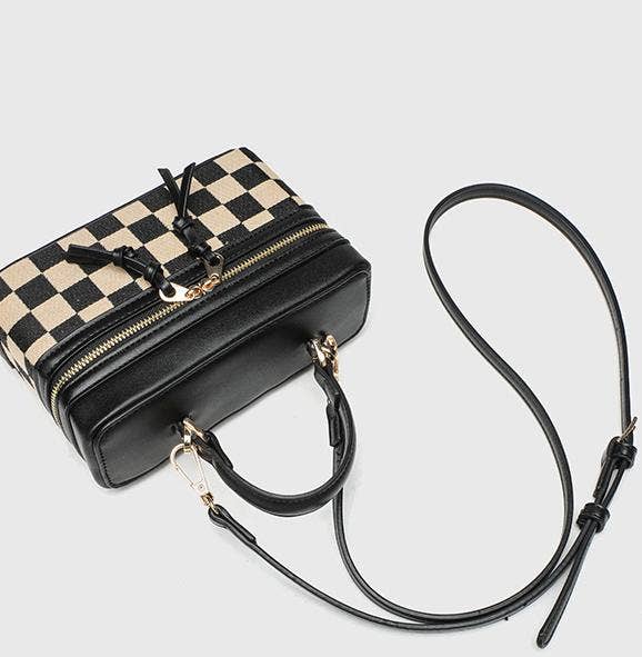 MKS America - Box checkered handbag crossbody bag