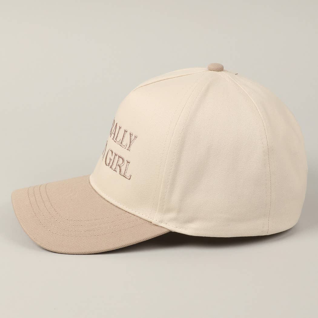 Fashion City - Literally Just A Girl Embroidery Two Tone Trucker Hat