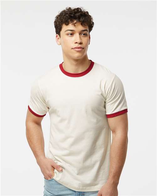 Total Apparel - Tultex Unisex Fine Jersey Ringer Blank T-Shirt | Retro 246