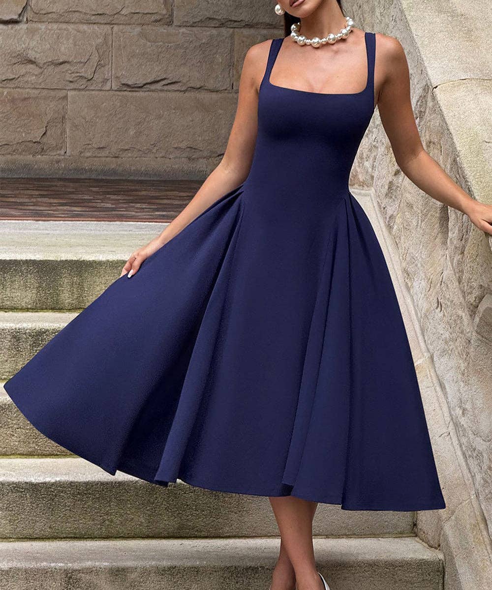Aria Romance - Elegant Strapless Dress in Navy Black and Wine for Events