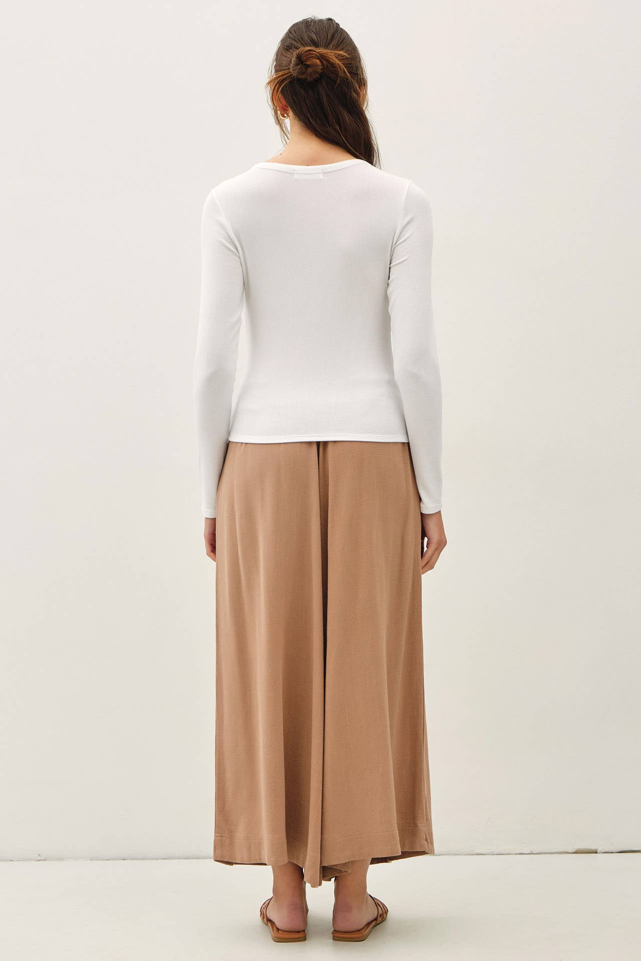 Be Cool - LINEN BLEND CROPPED PALAZZO PANTS