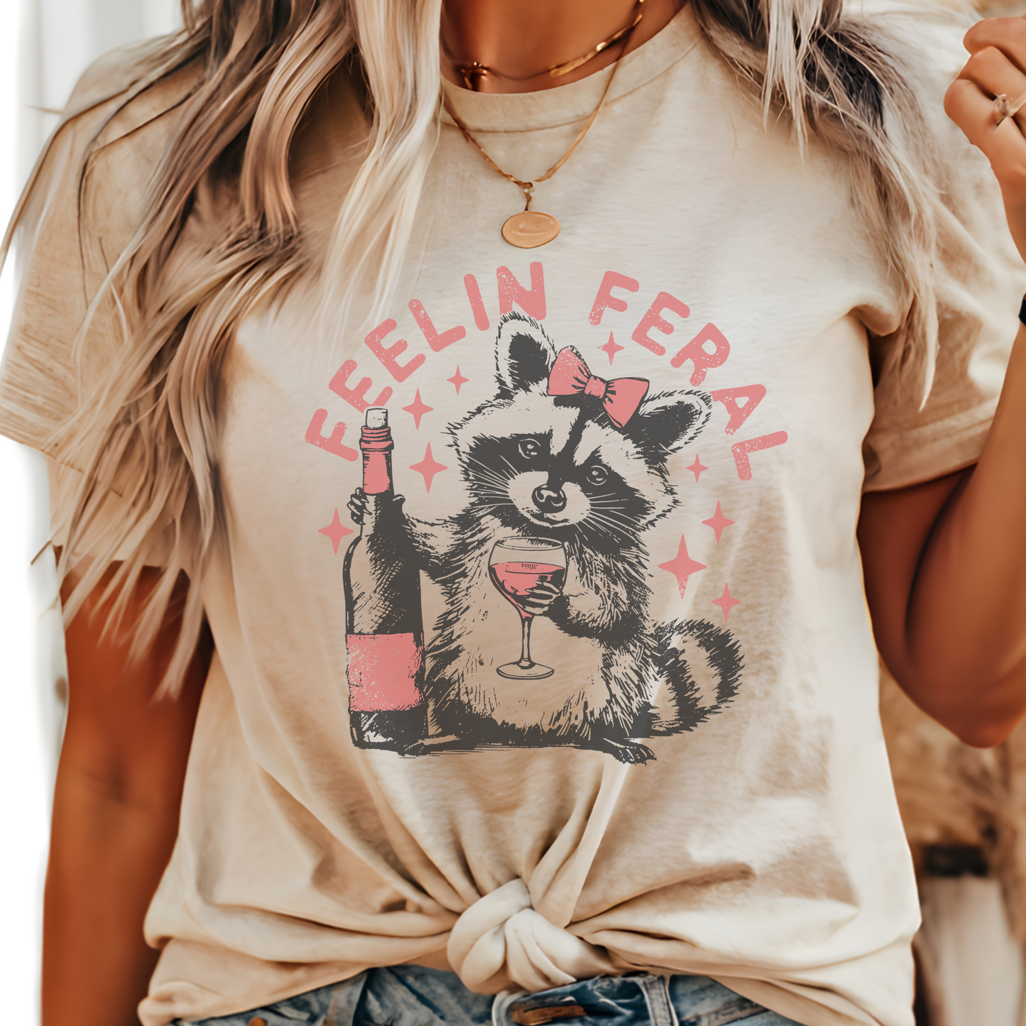 Feelin Feral Wine Graphic T-Shirt