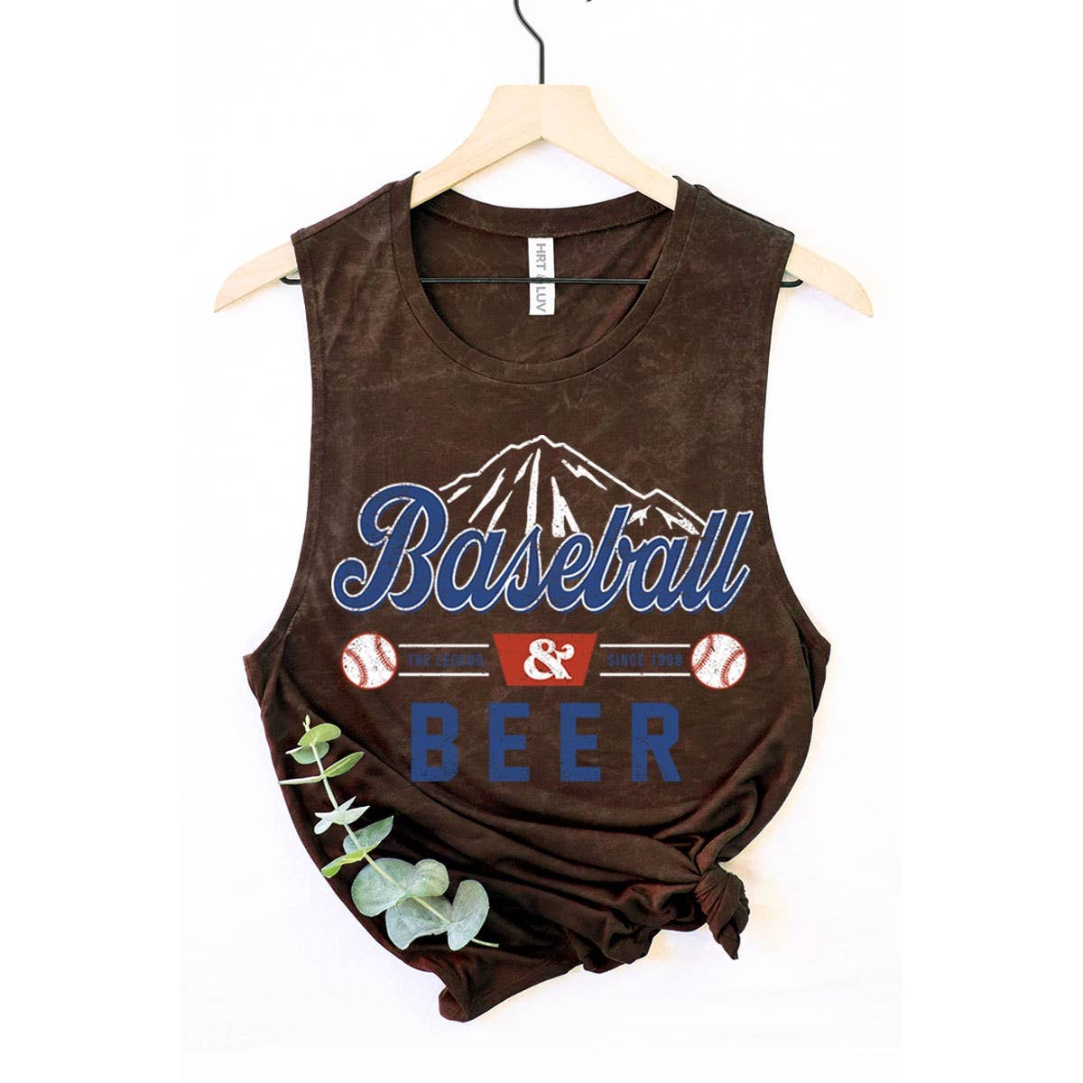 BASEBALL N BEER MINERAL GRAPHIC TANK TOP: Mineral Mustard / XL