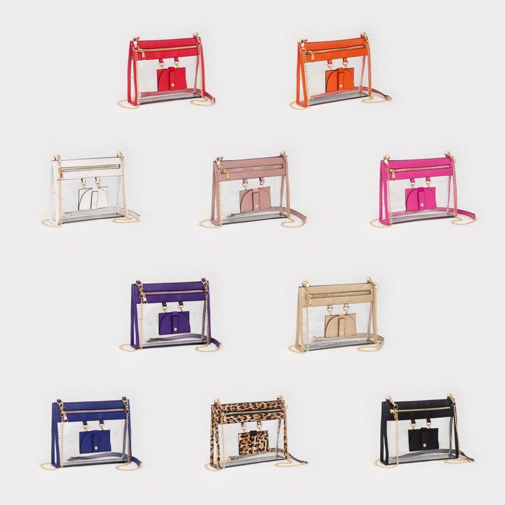 MiMi Wholesale - TG10666 Clear Gameday Crossbody Bag With Sunglasses Holder