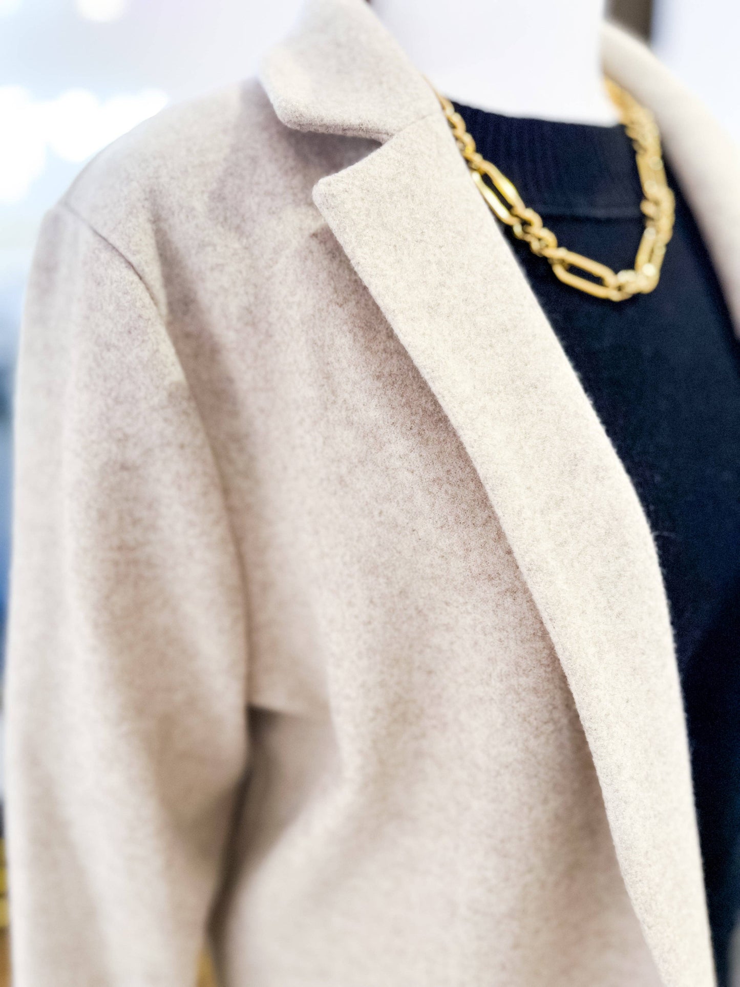 Nash Grey - Juliette Taupe Mid-Length Coat