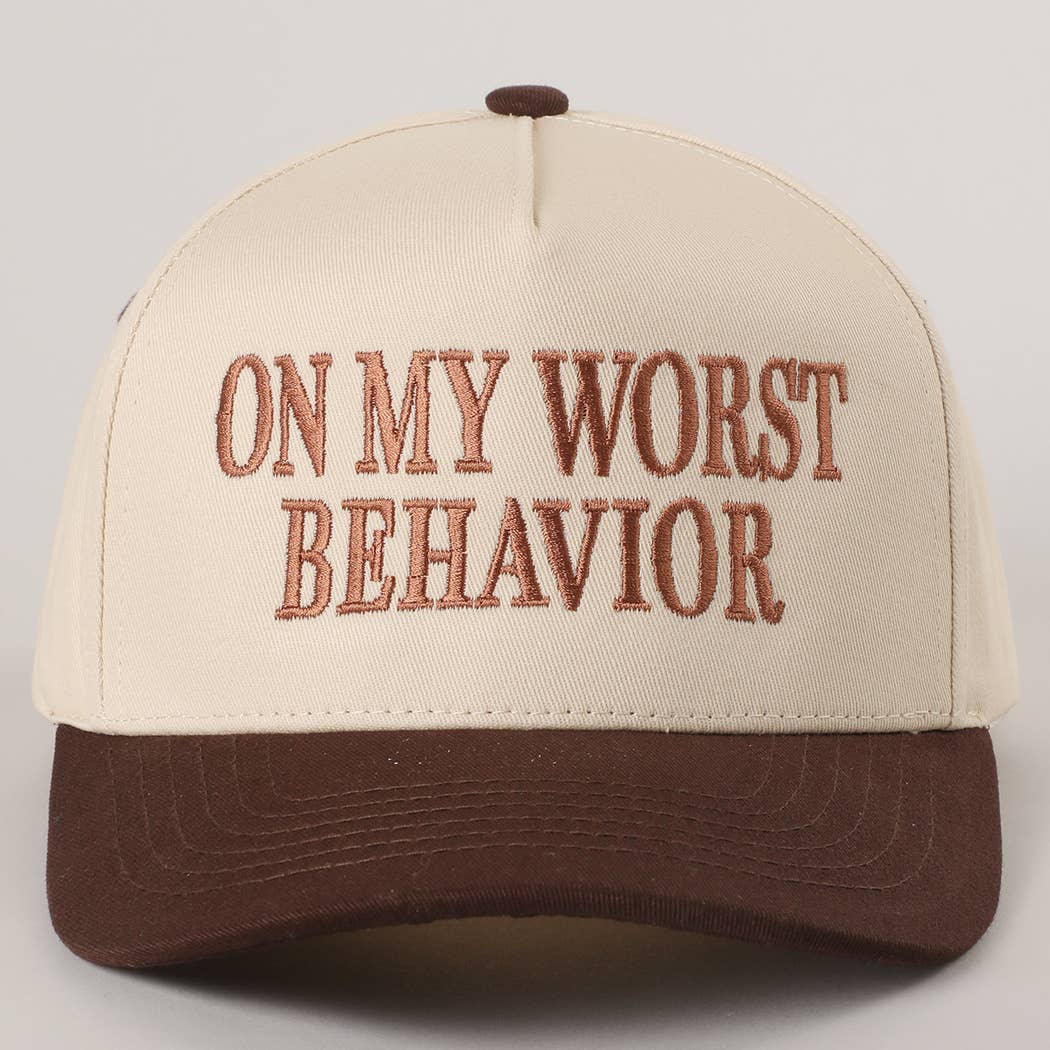 Fashion City - ON MY WORST BEHAVIOR Embroidered Trucker Hat