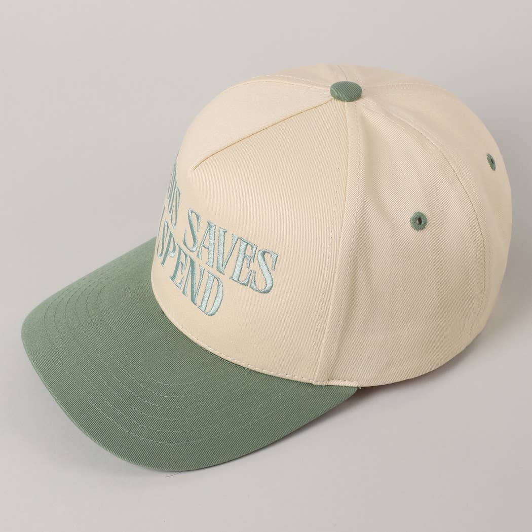Fashion City - JESUS SAVES I SPEND Embroidery Trucker Hat
