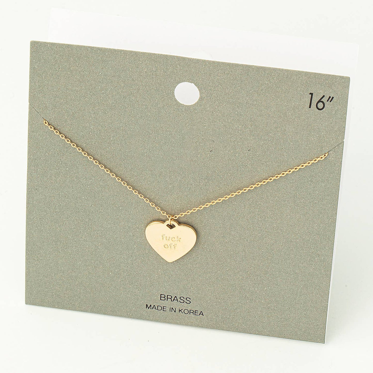 Fame Accessories - Fuck Off Heart Pendant Necklace