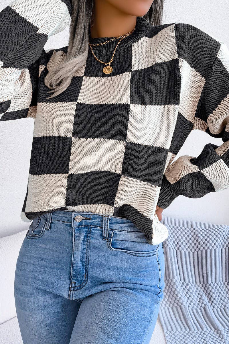 CHECKERED SWEATER