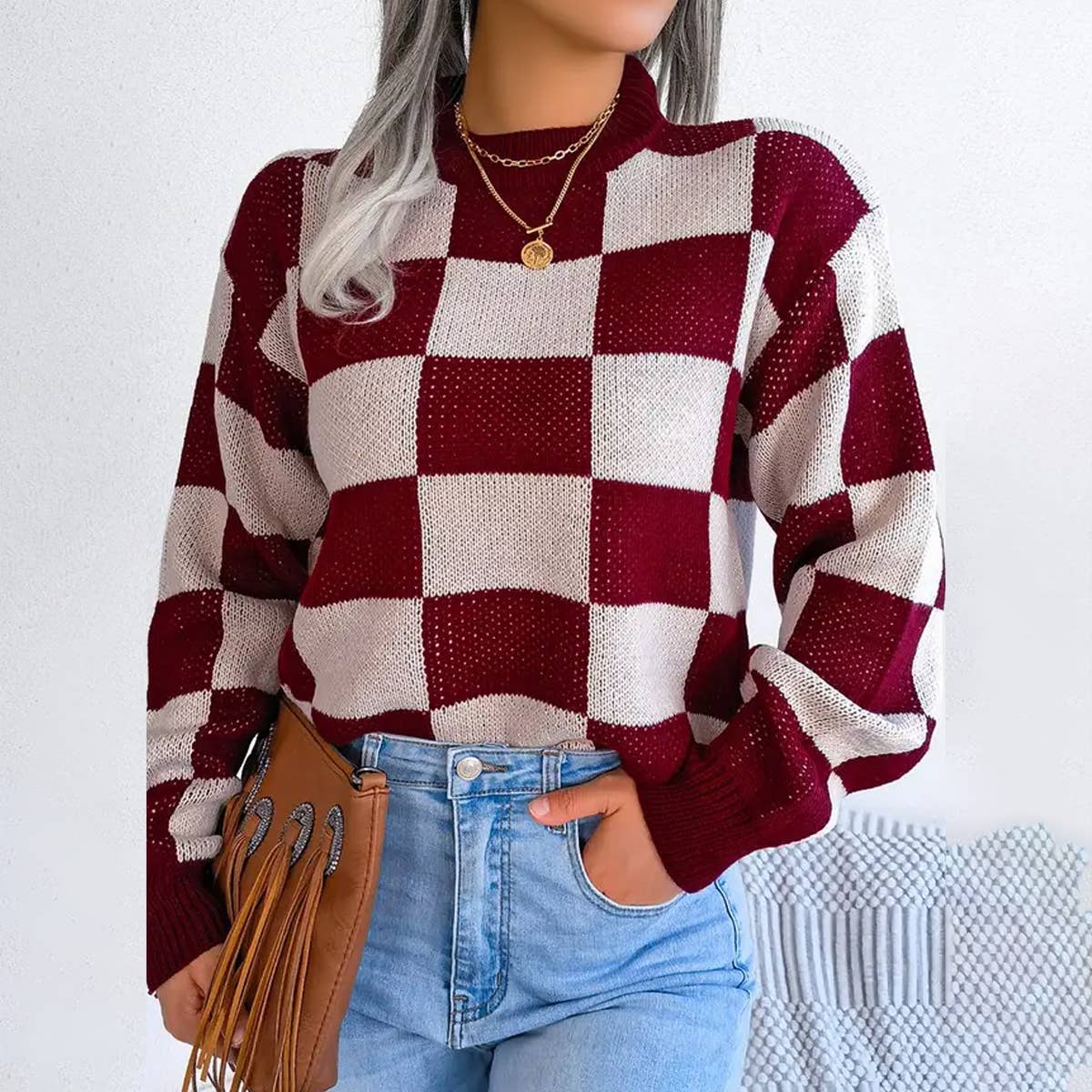 CHECKERED SWEATER