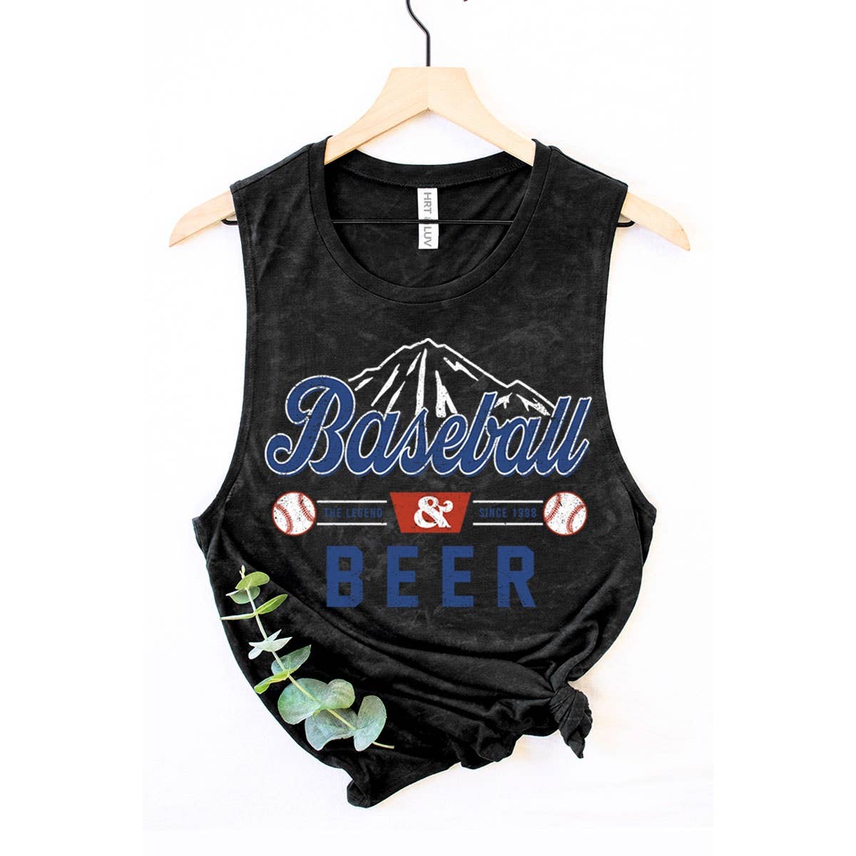 BASEBALL N BEER MINERAL GRAPHIC TANK TOP: Mineral Mustard / XL