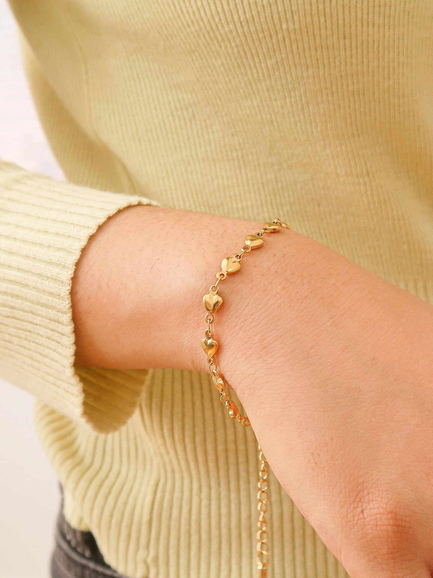 Flânerie by MAIQ - Madeleine Non-Tarnish Petite Heart Chain Bracelet, Necklace