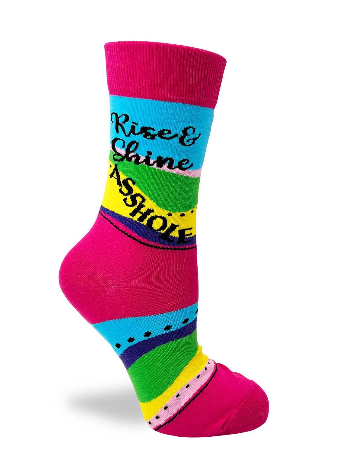 Fabdaz - Rise and Shine Asshole Women's Crew Socks With Cats