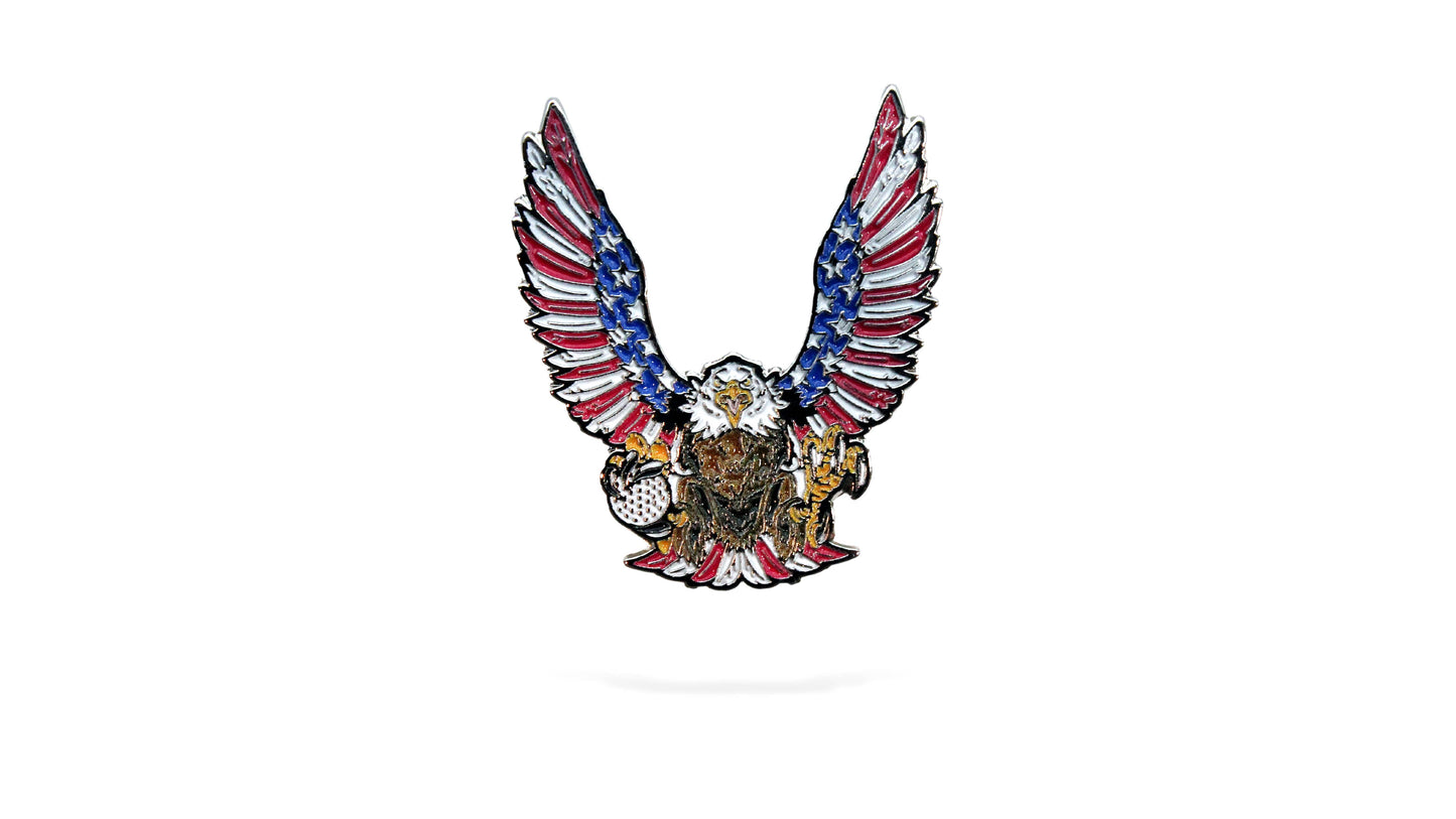 Patriotic Eagle Golf Ball Marker + Magnetic Hat Clip