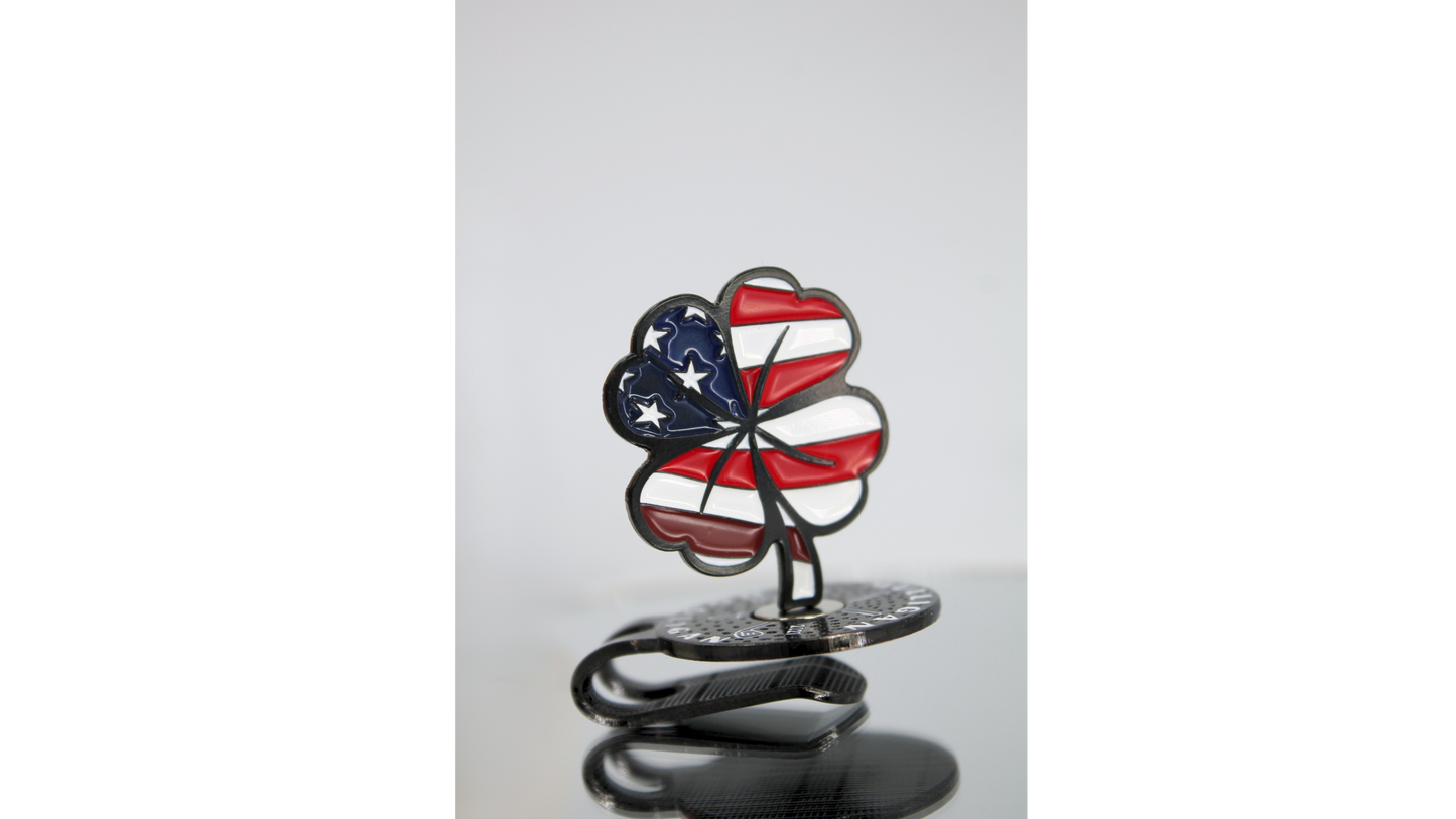 USA Clover Golf Ball Marker + Magnetic Hat Clip