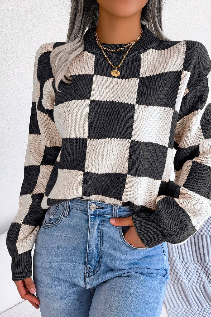 CHECKERED SWEATER