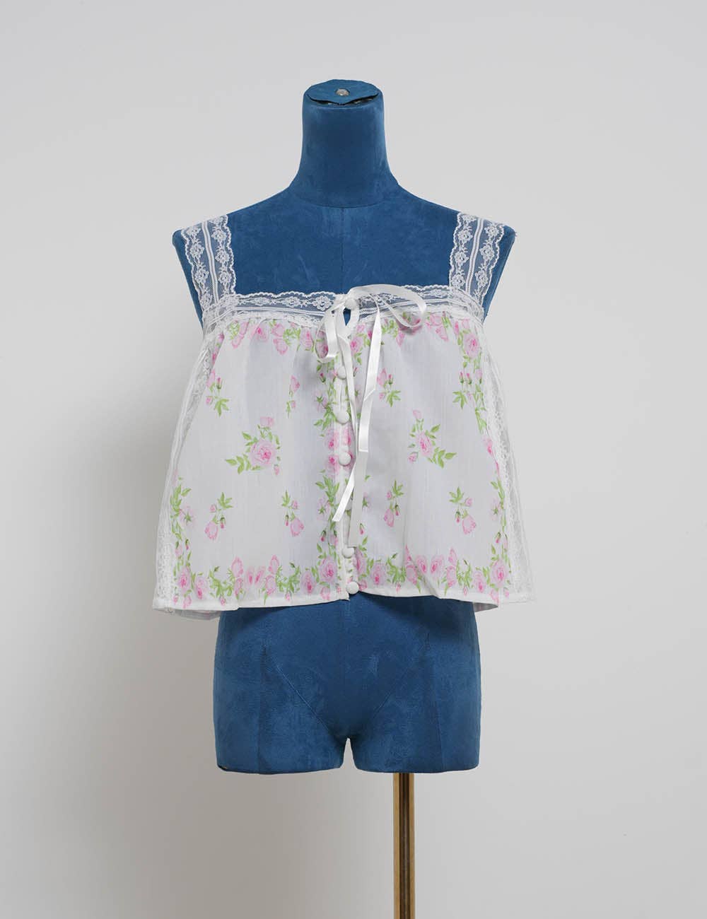Sweetkama - Ladies Boho Floral Print Sheer Lace Panel Sleeveless Top