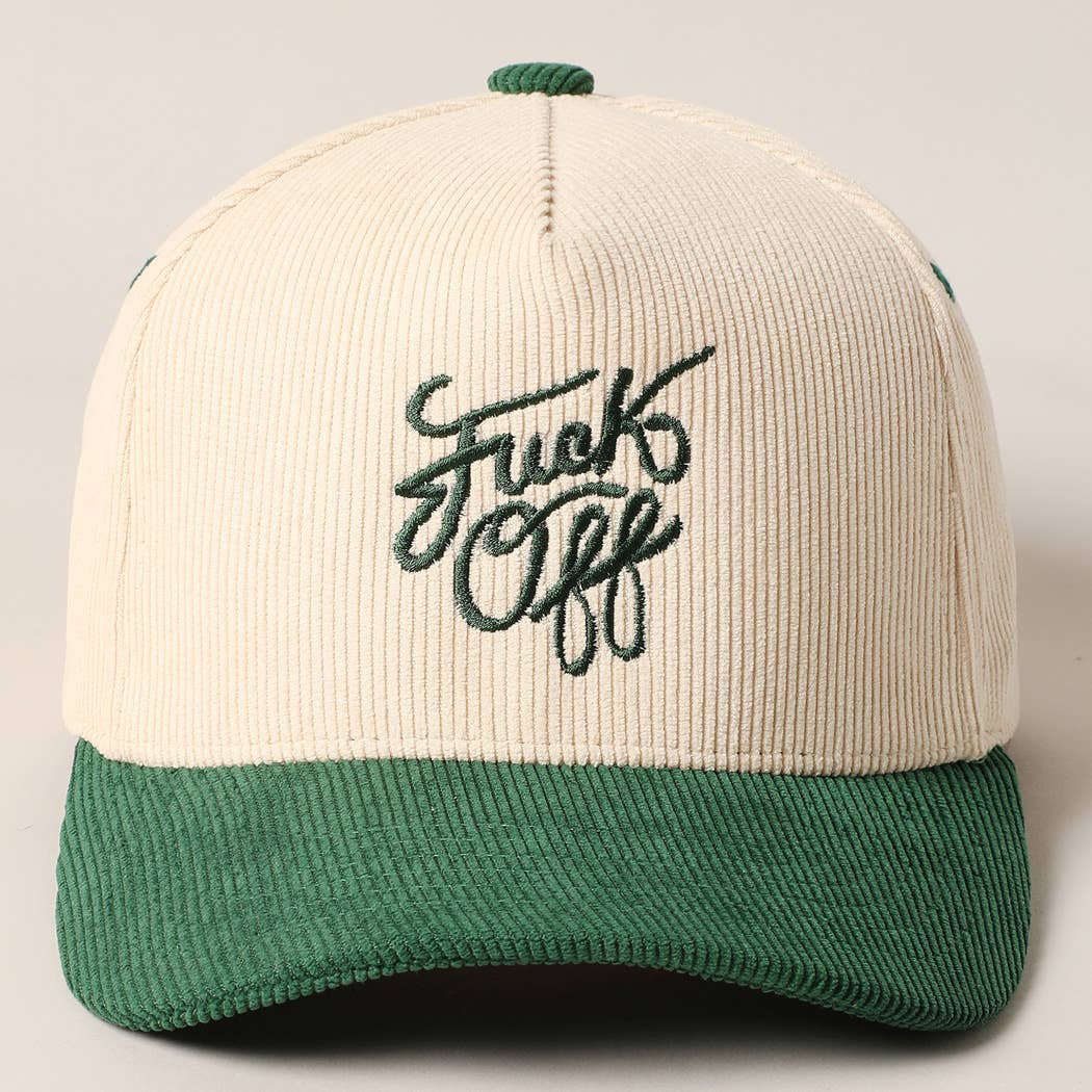 Fashion City - Fuck Off Corduroy Trucker Baseball Cap