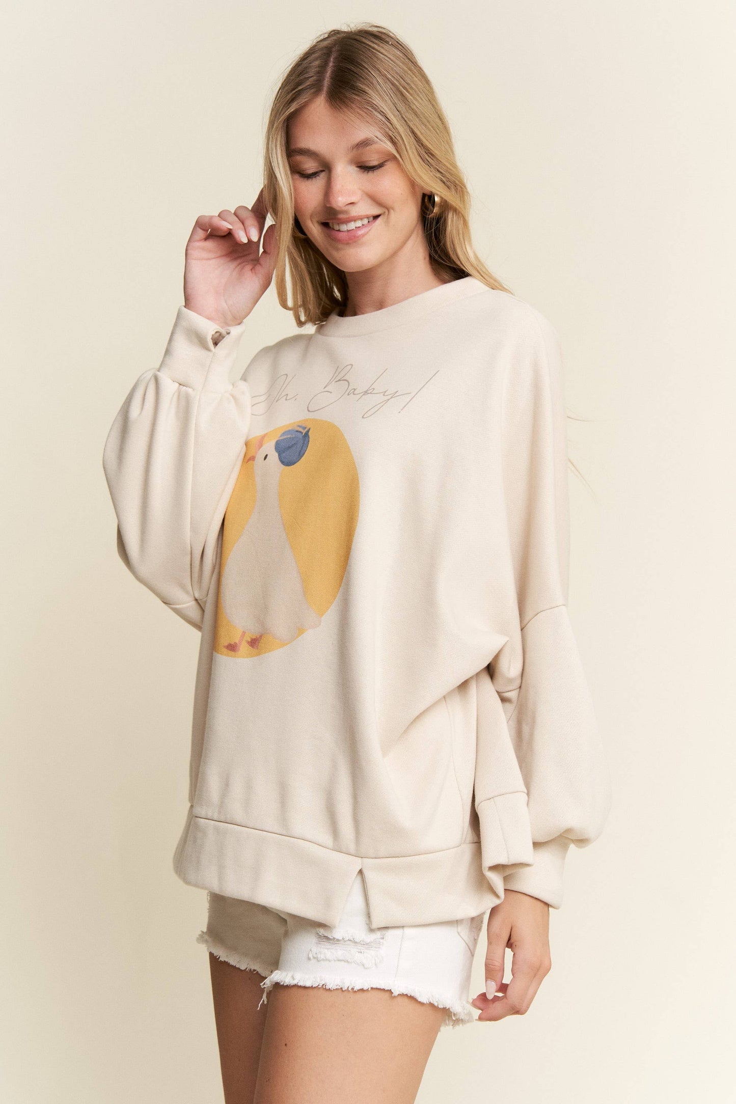 Cotton Muse - Oh Baby Duck Print Sweatshirt